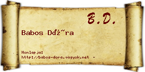 Babos Dóra névjegykártya